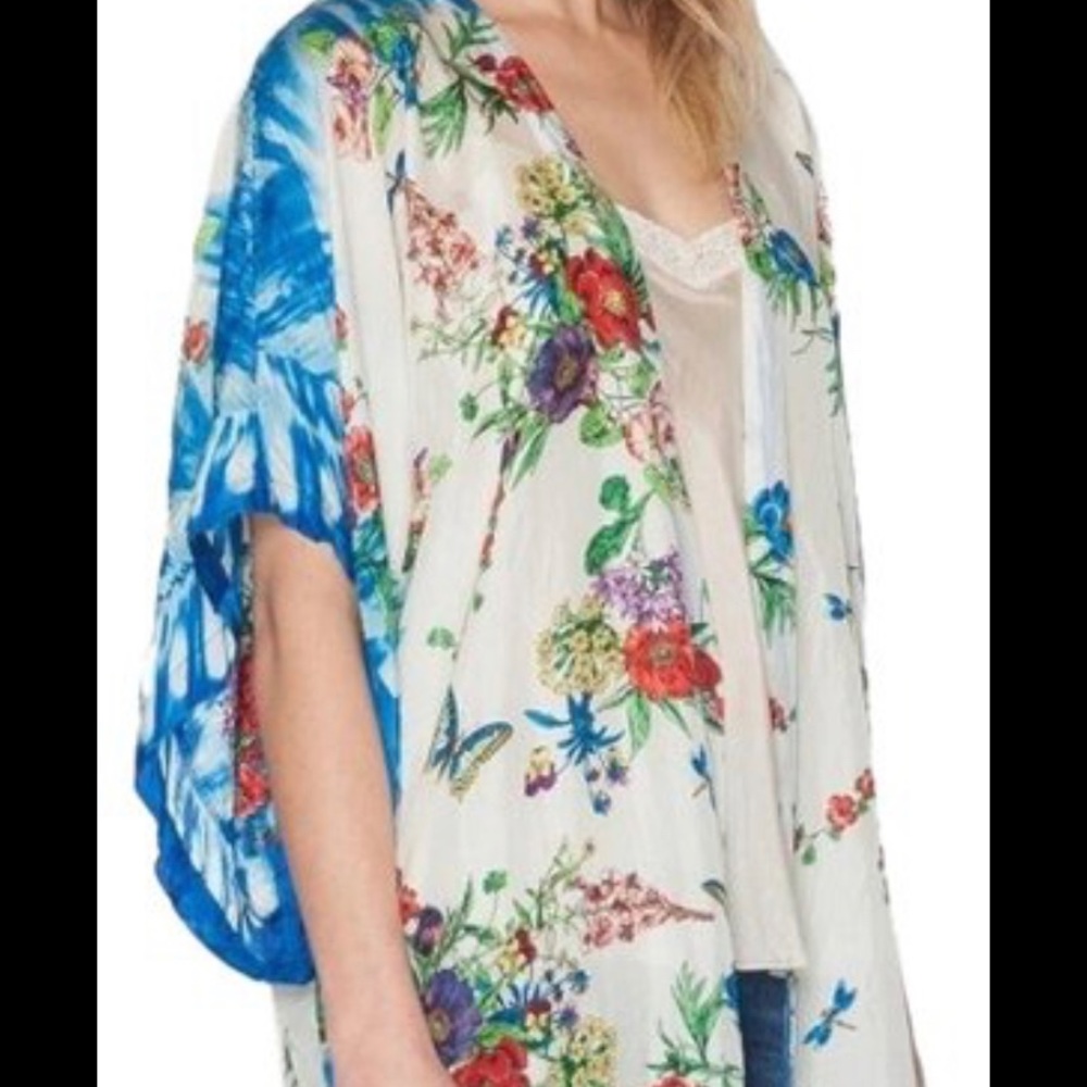 Johnny Was 100% silk kimono jacket/shawl